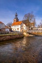 Spring hike along the Ilm near Bad Berka in glorious sunshine Royalty Free Stock Photo