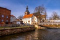 Spring hike along the Ilm near Bad Berka in glorious sunshine Royalty Free Stock Photo