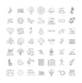 Spring holidays linear icons, signs, symbols vector line illustration set Royalty Free Stock Photo