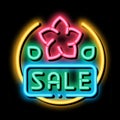 spring holidays sale discount neon glow icon illustration Royalty Free Stock Photo