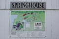 Spring house sign board at Amish Village