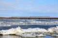 Spring ice drift on the Nadym river in the North of Western Siberia