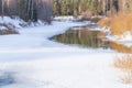 Spring, ice melts on the river Royalty Free Stock Photo