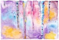 Spring icicle - abstract watercolor background Royalty Free Stock Photo