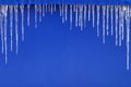 Spring icicles. Tears of farewell to winter Royalty Free Stock Photo