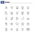 25 Spring icon set. vector background Royalty Free Stock Photo
