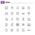 25 Spring icon set. vector background Royalty Free Stock Photo