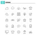25 Spring icon set. vector background Royalty Free Stock Photo