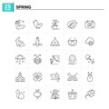 25 Spring icon set. vector background Royalty Free Stock Photo