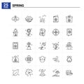 25 Spring icon set. vector background Royalty Free Stock Photo