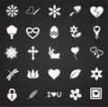 Spring icons set on black background for graphic and web design, Modern simple vector sign. Internet concept. Trendy symbol for Royalty Free Stock Photo