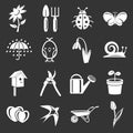 Spring icons set grey vector Royalty Free Stock Photo