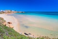 Spring Idealistic landscape with sea and sandy beach in Spain