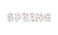 Spring. Inscription with a light floral texture in author`s bold font Royalty Free Stock Photo