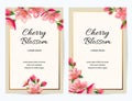 Spring invitations with blossom sakura, cherry flowers