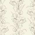 Spring isolated flowers fabric seamless pattern