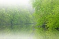 Spring, Kalamazoo River in Fog Royalty Free Stock Photo