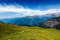 Spring in Kullu valley in Himalaya mountains. Himachal Pradesh, India Royalty Free Stock Photo