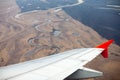 Spring land view from airplane window Royalty Free Stock Photo