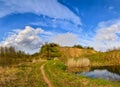 Spring landscape of a closed sand pit