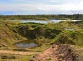 Spring landscape of a closed sand pit