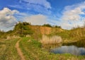 Spring landscape of a closed sand pit