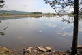 Spring landscape of the cloud pieces reflection in river