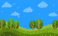 Spring cartoon landscape. Royalty Free Stock Photo