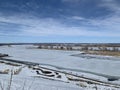 Spring landscape on a cloudy day to the Volga river