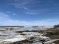 Spring landscape on a cloudy day to the Volga river