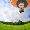 Spring landscape, fresh green meadows Royalty Free Stock Photo