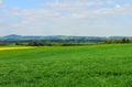 Spring landscape germany mountains fields forest Royalty Free Stock Photo