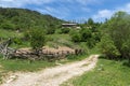 Spring landscape of Green Hills near village of Fotinovo in Rhodopes Mountain, Bulgaria Royalty Free Stock Photo