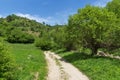 Spring landscape of Green Hills near village of Fotinovo in Rhodopes Mountain, Bulgaria Royalty Free Stock Photo