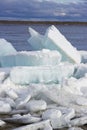 Spring landscape with ice floes Royalty Free Stock Photo