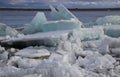 Spring landscape with ice floes Royalty Free Stock Photo