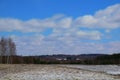 Spring landscape melting of snow in early spring. Stock Image