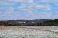 Spring landscape melting of snow in early spring. Stock Image