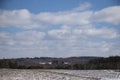 Spring landscape melting of snow in early spring. Stock Image