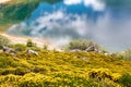 Spring landscape near the Saliencia mountain lakes Spain, Asturias Royalty Free Stock Photo