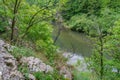 Spring landscape of Nera Gorges Natural Park, Romania, Europe