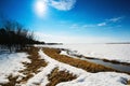 Spring landscape . Siberia, Yugra. Royalty Free Stock Photo