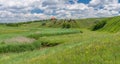Spring landscape with small river Sura in Ukraine Royalty Free Stock Photo
