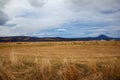 Spring landscape with snowy mountains near Brasov, Transylvania, Romania. Royalty Free Stock Photo