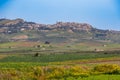 Spring landscape under the historic town of Salemi on the island of Sicily Royalty Free Stock Photo