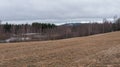Spring Landscape with wheat Field under Clouds in central Sweden Royalty Free Stock Photo