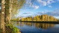 Spring landscape at the Ural river, Russia, Ural Royalty Free Stock Photo