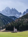 Spring landscape in val di funes