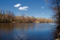 View of the river Seversky Donets beautiful blue sky