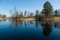 Spring landscape, Vuoksi river Royalty Free Stock Photo